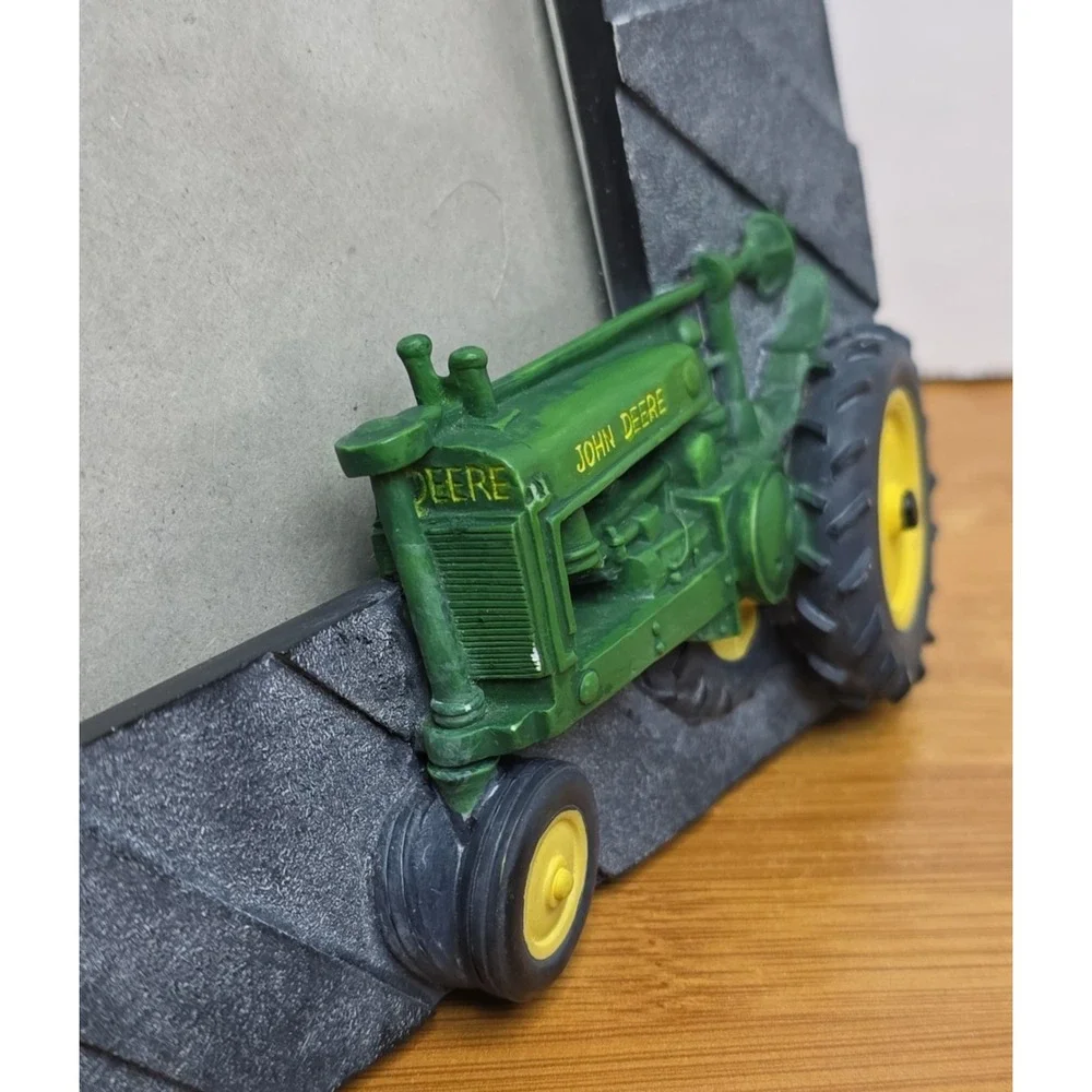 Vintage John Deere Slate Picture Frame With 3D Tractor Fits 4x6 Picture
